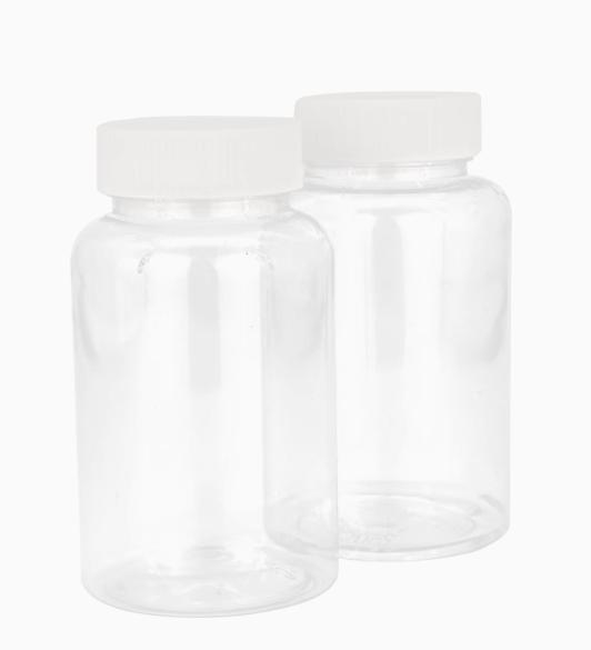 Portable travel refillable bottles with a vacuum press pump head for lotion, shampoo, and shower gel, empty bottles with large capacity